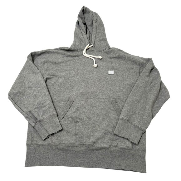 Acne Studios Patch Face Logo Hoodie in Light Grey Melange - Picture 1 of 5